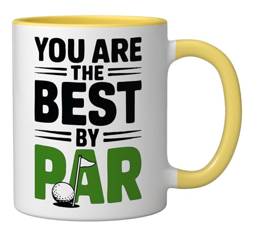 Taza Cerámica Divertida Golf 11 Onzas Amarilla/Blanca miniatura 2