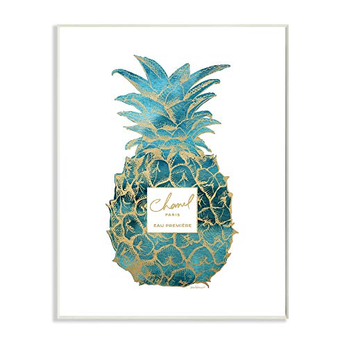 Stupell Industries Fashioner Pineapple Blue Gold Watercolor, Design by Artist Amanda Greenwood Wall Art, 10 x 15, Wood Plaque Stupell Industries Fashioner Pineapple Blue Gold Watercolor, Design by Artist Amanda Greenwood Wall Art, 10 x 15, Wood Plaque