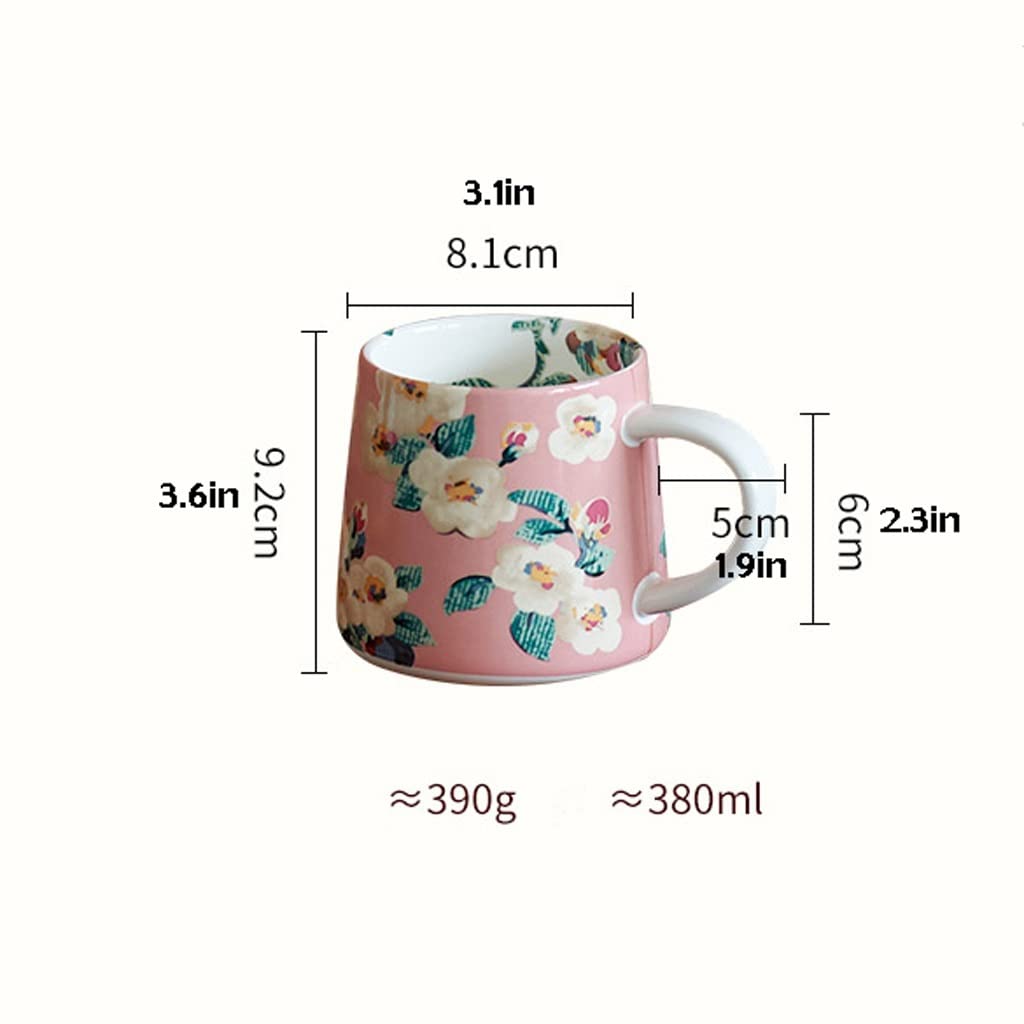 Kubki seCeramic Coffee Mugs, Ceramiczny kubek Ceramic Flower Kubek Kreatywny Nowatorski Kubek do mleka Retro Kubek do kawy Amerykański Duży Kaliber Malowany Ręcznie Kubek Porcelanowy Kubek (Kolor: