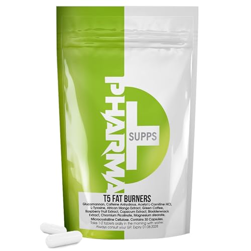Pharma T5 Extreme Fat Burners - Fat Loss Max Strength Tablets for Women and Men - Lose Belly Weight Fast 30 Capsules, Caffeine, L-Carnitine, Green Tea & Capsicum for Energy & Metabolism Boost