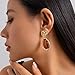 Dainty Irregular Crystal Drop Dangle Earrings for Women Trendy, Statement Chunky 14K Gold Dangly Asymmetric Geometric Zircon Earrings Vintage Jewelry (Brown-Gold)