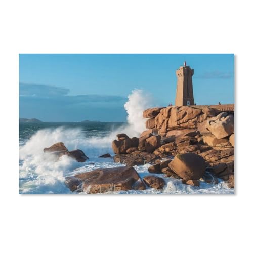 Kit Diamond Painting Phare Ploumanach Perros-Guirec Broderie Diamant Cristal Point de Croix B64