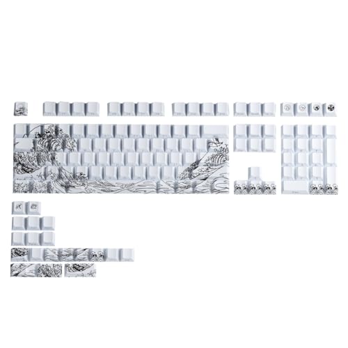 Keycaps PBT dégradé blanc pour sublimer votre espace de travail et bureau minimaliste