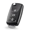 HooRLZ Volkswagen Schlüsselgehäuse für Vw Golf Beetle Jetta Polo Scirocco Sharan Tiguan Touran Transporter Schlüssel, Autoschlüssel Vw 3 Tasten, Vw Golf Ersatzschlüssel, Vw Fernbedienung