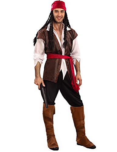 DEGUISE TOI Disfarce pirata para homem tamanho grande - XXL