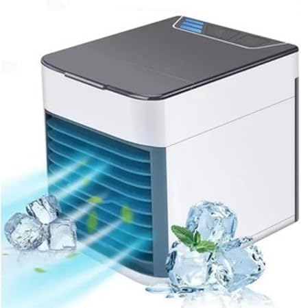 Climatizador de Ar Portátil, 3 Velocidades, Resfriamento por Água, Branco