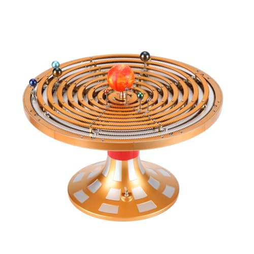 Nine Planets Solar System 3D Metal Puzzle Steampunk Mechanical Model Kits, Gear Driven Planetary Display Educational Science Decor Gift for Astronomy Learning