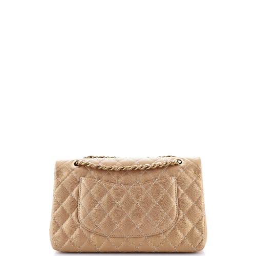 Pre-Loved Classic Double Flap Bag Quilted Iridescent Caviar Medium, Gold4