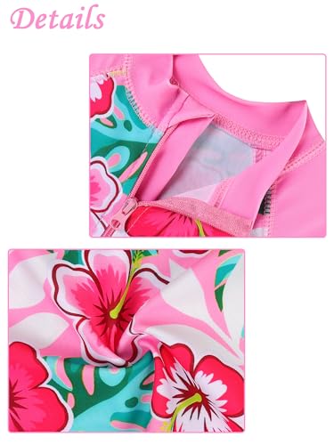 Image of HUAANIUE Toddler Girl Swimsuit Long Sleeve UPF50+ Sun Protection