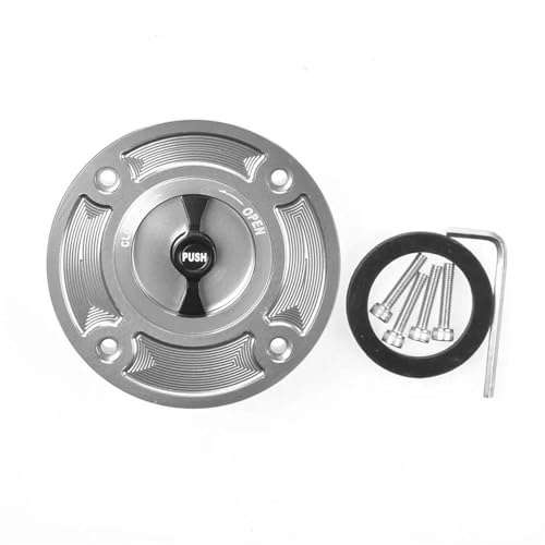 Bouchon de réservoir d'essence alu Silver Black sans clé pour moto Suzuki Bandit 1200