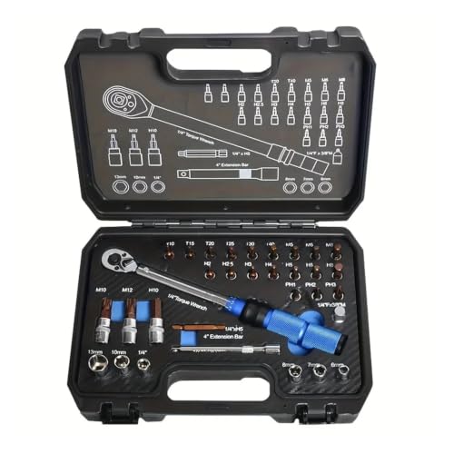 Jeu de 32 clés dynamométriques 1/4 pouces coffret outillage auto vélo