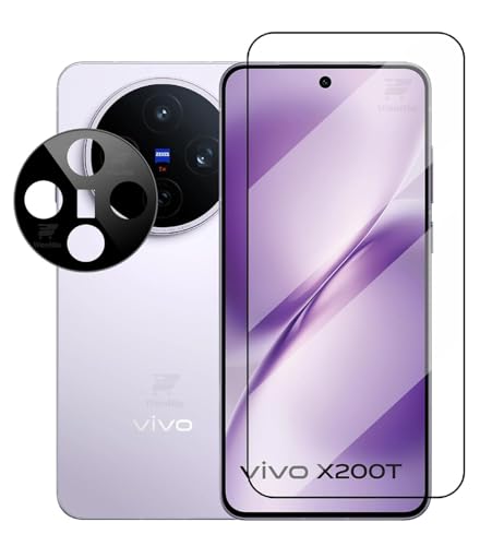 Image of [1+1 Tempered Glass for Vivo X200T 5G with Camera Lens Protector Edges to Edge Screen Glass Protector 9H Hardness - (Pack of 2)