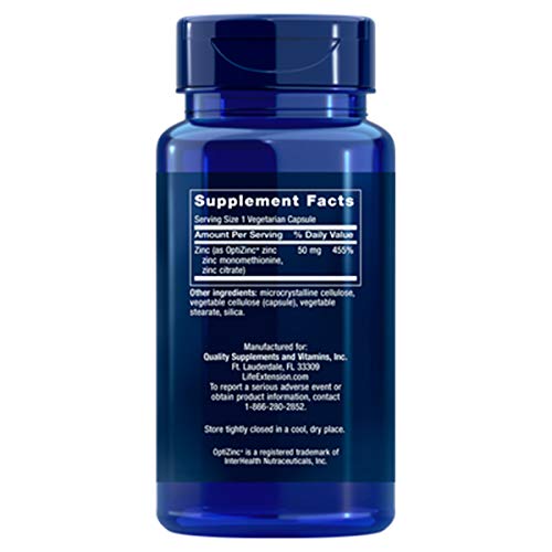 Zinc OptiZinc Zinco Citrato 50mg (90 VCAPS) Life Extension