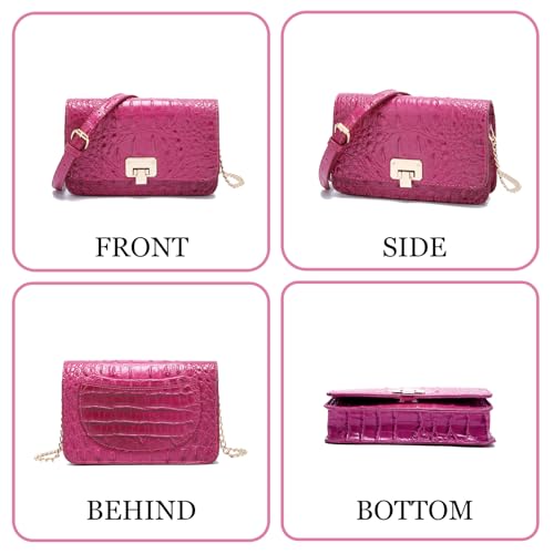 Image of Makcr Joacbv Small Crocodile Crossbody Cell Phone Purse for women Vegan Leather Clutch Wallet with Leather Shoulder Strap | Small