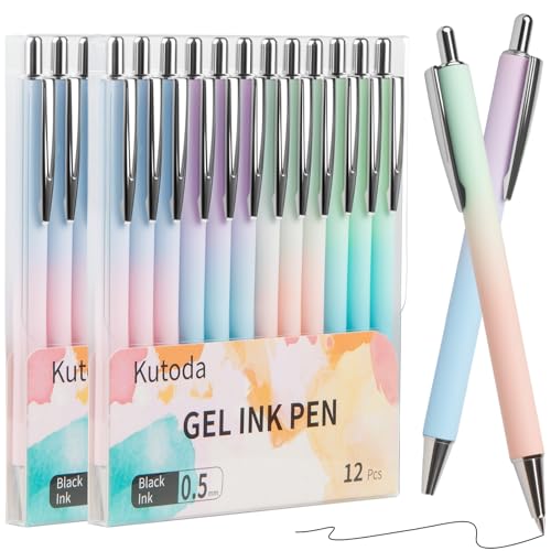 Bolígrafos Gel Kutoda 24 unidades Punta fina 0.5mm Tinta negra miniatura 1