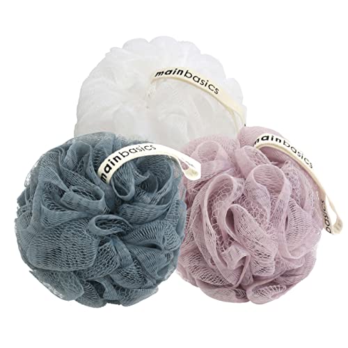 Mainbasics Bath Shower Loofah Sponge Pouf Body Wash Scrubber (Set Of 3) #TOP6