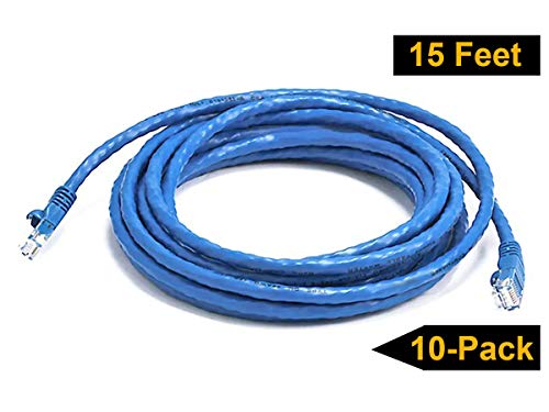 Imbaprice 15' Cat5E Network Ethernet Patch Cable, 10 Pack, Blue (Imba-Cat5-15Bl-10Pk) #TOP1