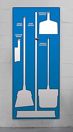 Image of NMC SB102ACP 5S Janitorial Shadow Board, Blue /White, 68 inchX30 inch