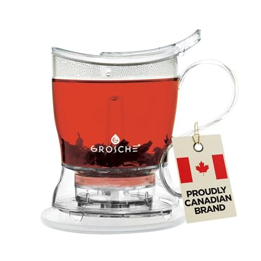 GROSCHE Aberdeen Tea Infuser Teapot & Smart Tea Maker - BPA-Free, Drip-Free Design | Coaster | Easy Brew | Easy Clean Steeper (17.7 oz - 525 ml)