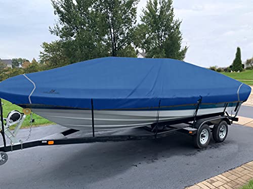 Explore Land 10808 Trailerable Waterproof Boat Cover Fits 14'-16'Long Beam Width Up To 76 Inch V-Hull Tri-Hull Runabout Fishing Ski Pro-Style Bass Boats thumb #4