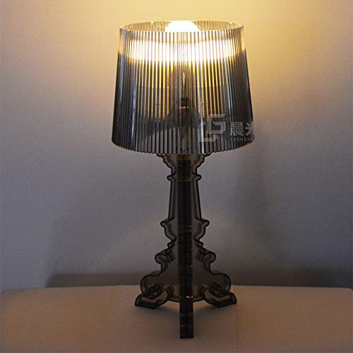 Crystal Clear Bedroom Table Lights Kartell Bourgie Ghost Contemporary Reading Table Lamp Study Room Desk Lights (Black) - Image 5