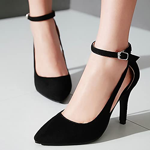Uniquelly Womens Stiletto High Heel Mary Janes Ankle Strap Pumps Pointed Toe Elegant Dress Shoes3
