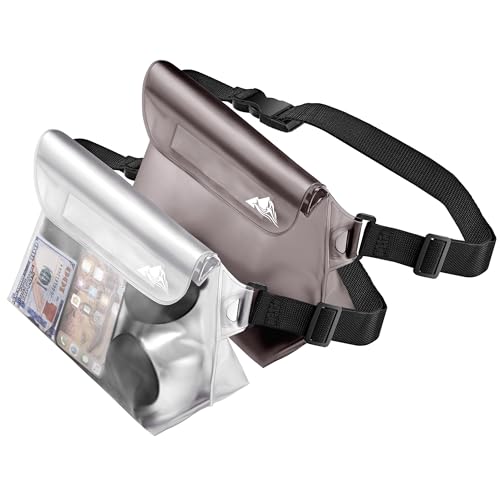 Image of HEETA 2 /3 /4 Pack Waterproof Pouch with Waist Strap, Screen Touchable Dry Bag with Adjustable Belt for Phone Valuables for Kayaking, Swimming, Snorkeling, Boating, Fishing, Surfing & Beach