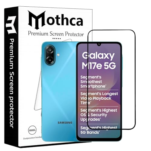 Image of Mothca Advanced Tempered Glass Screen Protector Compatible for Samsung Galaxy M17e with Edge to Edge Coverage - Case Friendly, Anti-Scratch & Bubble-Free Installation Kit