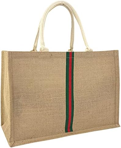 Hibala Woven Large Straw Bag Beach Tote Handmade Weaving Shoulder Bag Tassel Handbag (Green Stripe) …