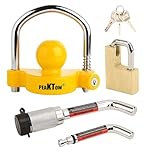 PEAKTOW PTS0003 Deluxe Keyed Alike Trailer Towing Lock Set Includes One Coupler Lock One Dual Bent Pins Trailer Receiver Lock and One Brass Coupler Latch Lock