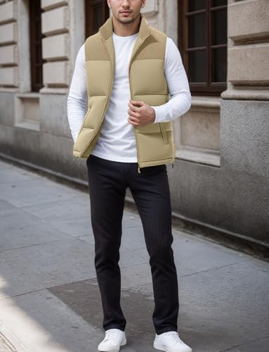 Abrigo acolchado para hombre AIEOE sin mangas chaleco de invierno térmico 3