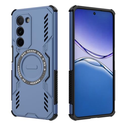 HULLIN Funda Móvil Diseño para OPPO A5 5G / OPPO A5M (6.67' Inches), Carcasa Antigolpes Armadura con Anillo Magnético - Azul