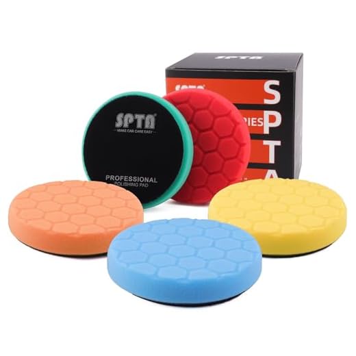 SPTA 5 stücke 125mm Polierpad Hex-Logic Polierschwämme Wachs Schwämme Auto Polierschwamm Polierpad Polieren Pad Schwamm Polierschaum Set für Exzenter Poliermaschine Schleifmaschine