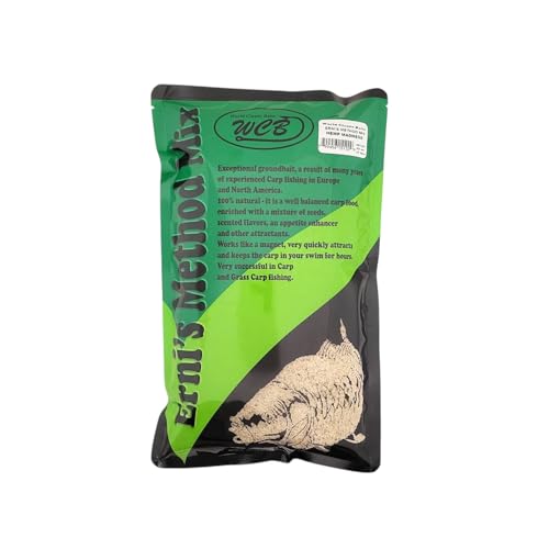 WCB Carp Baits Groundbait Chum Mix Feeder Mix Carp Bait for Fishing - Erni's Method Mix - Ideal for Carp and Catfish Fishing (Flavor: Hemp Madness)
