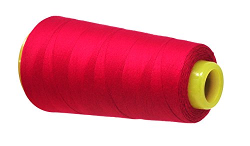 Image of Mandala Crafts Red Mercerized Cotton Thread Cones, Sewing Quilting | 2400 Yds 50 WT, 100% Long Staple Cotton, Multipurpose, for Embroidery, Piecing, Sergers, Applique, Machine and Hand Sewing