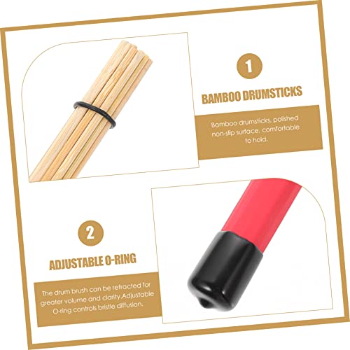 Baquetas de bambú para percusión color rojo 40.5 cm miniatura 4