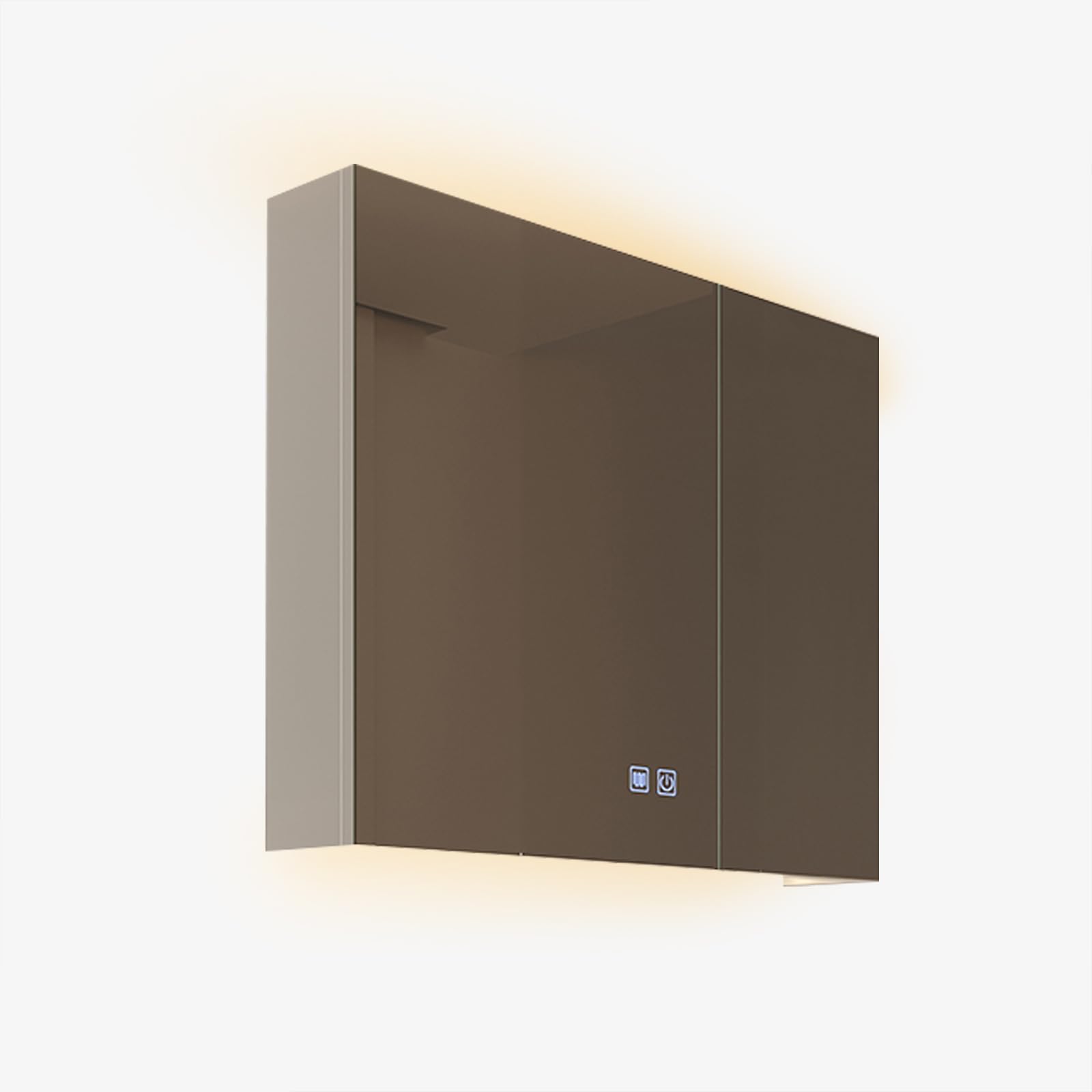 Armario Espejo Baño Con Luz LED - 70x70x12 Cm, Color Gris/blanco, 3 Brillos, Antivaho, Aluminio, Fácil Instalación
