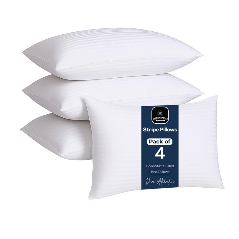 4 Pack Hotel Quality Pillows Side Sleeper Bounce Back Premium Bed Pillow Hypoallergenic Ho...