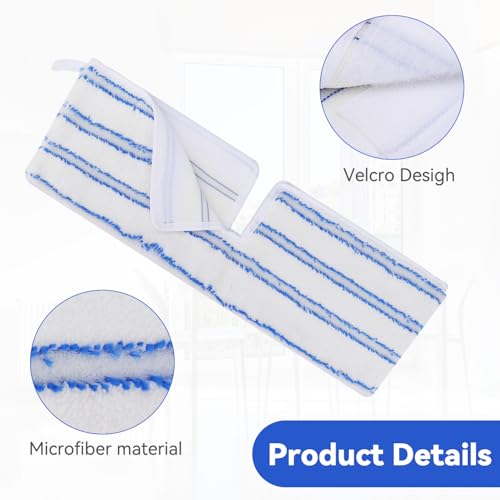 Mop Heads Replacements Compatible with O-Cedar Dual-Action Flip Mop - Microfiber Mop Replace Pads for Dry/Wet Use - Reusable Washable Dust Mop Refills for Floor Cleaning,5 Pack - Thumbnail 2