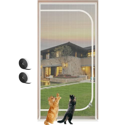 Cat Gate Balcony Door, Thickened Cat Protection Gate For Living Room, Bedroom, Kitchen, Terrace, Dog Cat Gate Door With Zipper(120x220cm)