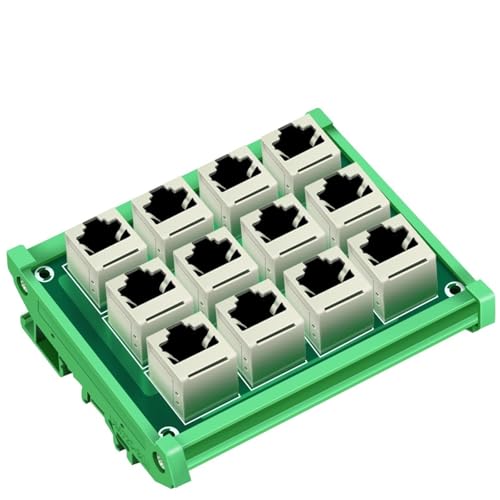 Conector hembra RJ45 de 12 vías y placa PCB con adaptador de bloque de terminales