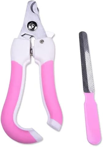 Nail Clipper Set for Dogs and Cats, Dog Nail Trimmer Set with Nail File, Cat Nail Clipper Set, Dogs and Cats Nail Clippers with Safety Guard (Cats&Small Dogs Pink)