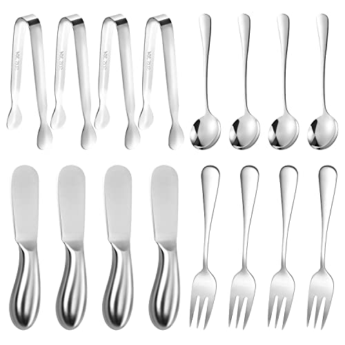 Catálogo para Comprar On-line Cuchillos de untar que Puedes Comprar On-line. 46 Mlurcu Juego de cuchillos esparcidores de mantequilla de queso, 16 piezas de acero inoxidable, multiusos, cortador de queso, mini pinzas para servir, tenedores y cucharas para...