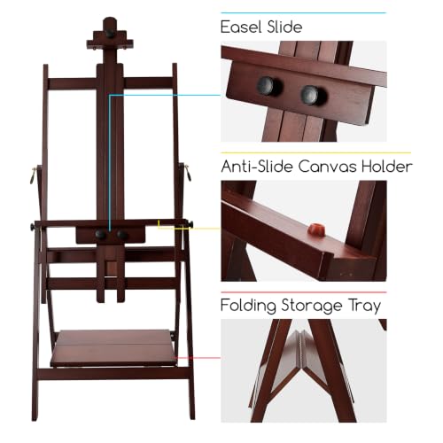 Image of MEEDEN Large Studio Artist Easel: Heavy Duty H-Frame Easel for Painting