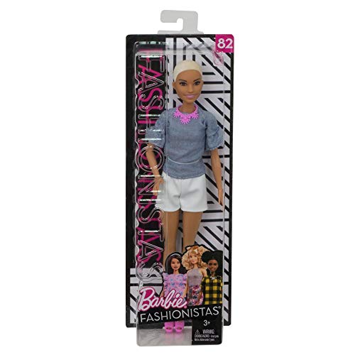Barbie FNJ40 Fashionista Puppe mit Buzz Cut und weißer Shorts – Bild 6