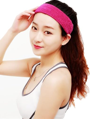 TRIXES 3PCS Pink Sweatband Set - Headband and Wristband Set for Exercise Fancy Dress and More - Image 4