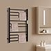 LYNICESHOP 120W Electric Towel Warmer Rack, 10-Rod Stainless Steel Heated Towel Rail, IP56 Bathroom Wall Mount with 24H Timer, 44LB Capacity for Bathroom, Bedroom, Black