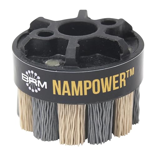 Image of Brush Research ADT5018320 Nampower Turbine Style Abrasive Disc Brush, Combination Silicon Carbide /Ceramic Filament, 50mm Diameter, 18mm Bristle Length, 320 Grit (Pack of 1)