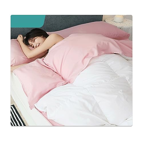 RUZGAR Sleeping Bag Liner Zipper 300 Thread Count Long Staple Cotton Lightweight Portable Sleeping Sheet Single Double Travel Camping Sheet (Color : Pink, Size : 160x210cm-63x82)