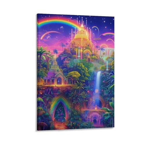 Tableau sur toile pays des merveilles 40x60cm pour decoration murale salon